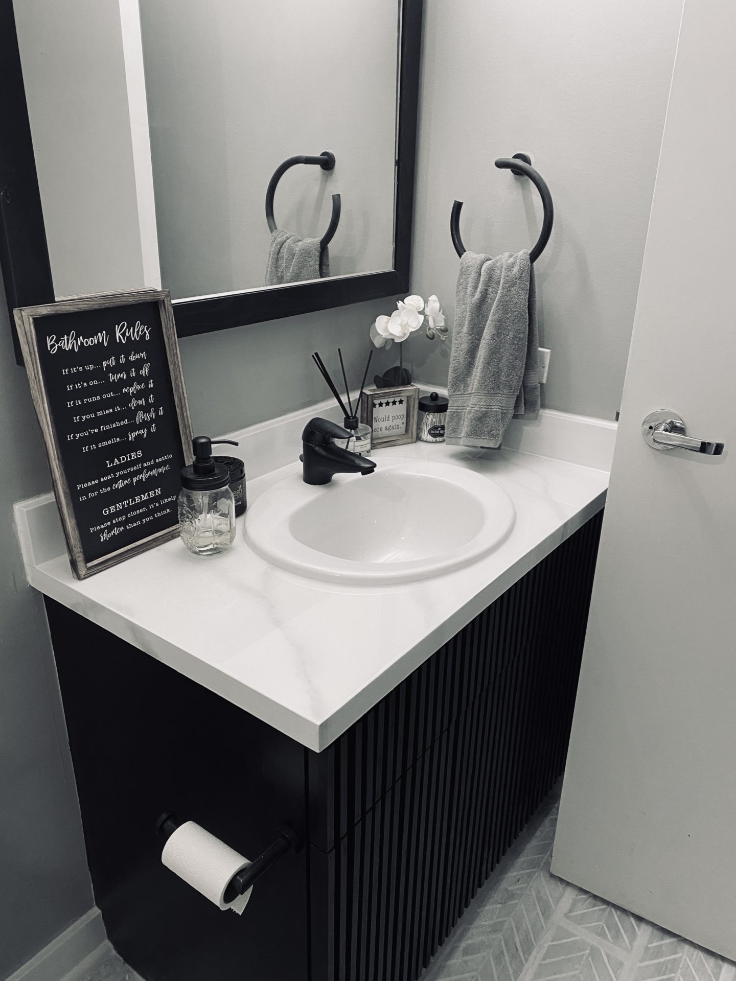 marble epoxy bathroom countertop update DIY